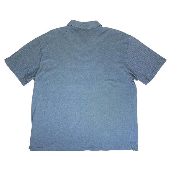 J. Crew Polo Shirt Men's X-Large XL Pinstripe Short Sleeve Blue 100% Cotton‎ EUC - Picture 5 of 8